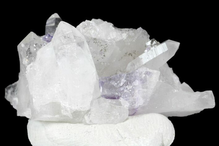 Cubic Purple Fluorite Crystals with Quartz - China #166171
